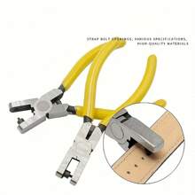 1pc Universal Leather Punch Tool, Suitable For Belts, Shoelaces, Watch Straps, Leather Punching - Yellow - View 7
