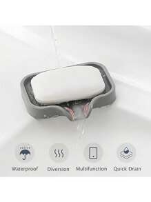 1 件装硅胶沥水架、厨房水槽防溅板 - 硅胶水龙头手柄滴水过滤托盘、洗碗皂液器和水龙头后面的海绵垫，厨房小工具水槽配件适用于厨房台面和浴室