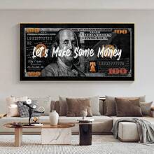 1pc, Pop Posters, Inspirational Dollar Bill Pop Wall Arts, Parody Dollar Canvas Decorative Painting, For Office, Living Room, Kitchen, Bar, Ideal Gift, No Frame Gifts Birthday Graduation