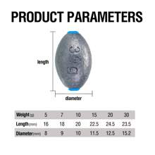 10Pcs Fishing Sinkers Olive Shape Fishing Accessories 5G/7G/10G/15G/20G/30G Fishing Lead Weight Plastic Core For Long Casting
