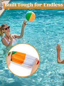 2 piezas/1 pieza Pelota de playa arcoíris (aprox. 30 cm) Juegos de agua de verano, suministros para fiesta de cumpleaños/ Pelota de playa inflable, decoración y accesorios para fiesta con tema tropical hawaiano, colores arcoíris clásicos