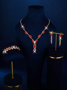 3 Pieces Set: Necklace, Pearl Necklace, Rhombus & Bow Print Geometric Pattern Casual, Boho, Vintage, Court Style Party Street Elegant Bridal Jewelry