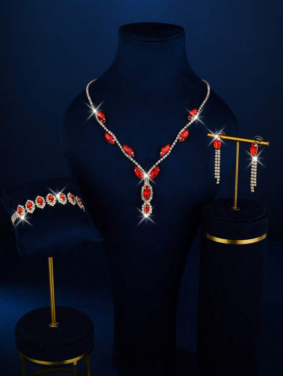 3 Pieces Set: Necklace, Pearl Necklace, Rhombus & Bow Print Geometric Pattern Casual, Boho, Vintage, Court Style Party Street Elegant Bridal Jewelry