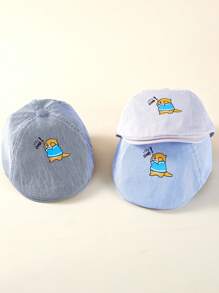 1pc Unisex Baby Beanie Cap, Striped Casual Design For Infant 1-2 Years Old, Spring/Autumn