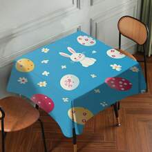 1pc Easter Tablecloth With Rabbit & Egg Design, Suitable For Spring/Summer Decoration, Easter Gift, Indoor/Outdoor, Easter Party & Home Decor, Easter Decorations, Farmhouse Decor - Multicolor - View 49