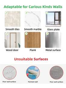 1pc Shelf-Free Perforation-Free Shelf-Wall Mounted Washstand Acrylic Transparent Plate Is Suitable For Bedroom, Living Room, Bathroom, Kitchen, Study - Multicolor - View 7