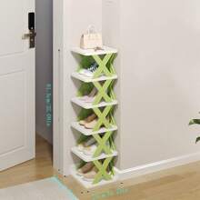 1pc Simple Multi-Tier Shoe Rack, Space-Saving Assembled Plastic Shoe Storage Organizer, Dust-Proof Home Use