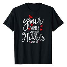 Your Wings Are Ready But Our Heart Were Not Mom, Dad Shirt Women's Plus Size Graphic Tee - Black - View 1