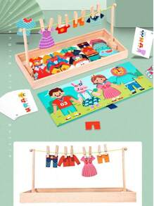 卡通换装木制拼图玩具，蒙特梭利早教小熊换装游戏，婴儿玩具，儿童礼物 - 換裝遊戲 - 查看 5