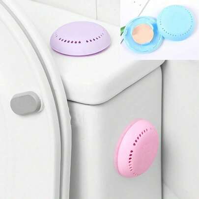 5 piezas (1 concha + 4 paquetes) de pegatinas ambientadoras sólidas para inodoro/baño/dormitorio/armario/coche, con hojas de fragancia reemplazables incluidas