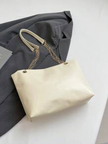 1 bucată Poliester Cerb Decorație Capacitate mare Închidere cu fermoar Geantă de umăr la modă, potrivită pentru femei, utilizare zilnică