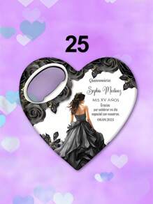 1pc/Bulk Customized 15th Birthday Party Favor, Princess Rose Heart-Shaped Bottle Opener, Sweet 15th Birthday Fridge Magnet, 15th Birthday Party Guest Gift Souvenir, Suitable For 15 Year Old Girls - Multicolor - View 40