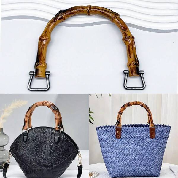 1/2pcs Imitation Bamboo Handbag Handle, Handmade DIY Elegant Bag Buckle Making Accessories, Luggage Handle