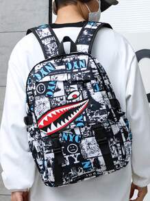 Nowy modny minimalistyczny plecak o dużej pojemności, styl retro casual campus, unisex, odpowiedni na podróże i wakacje