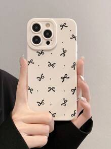 Precise Hole Edge Bowknot Painted Anti-Fall Phone Case Compatible With Iphone 16/IPhone 16 Pro/IPhone 16 Plus/IPhone 16 Pro Max, P14 Pro Max 3D, P13 Cartoon P11 Painted P12 Anti-Fall XR Cartoon 78GES2 Phone Case XS, Compatible With Iphone P15, Series, Redmi Series