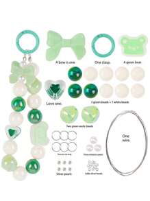 随机混珠散珠亚克力水滴透明珠DIY儿童头饰手机链材料包 - 彩色 - 查看 4