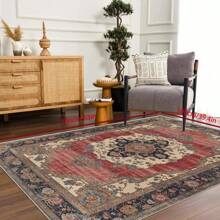 Vintage Floral Pattern Crystal Velvet Doorway Mat, 700G/SQM, 5MM Thickness, Suitable For Bedroom, Living Room, Kitchen, Study, Bathroom