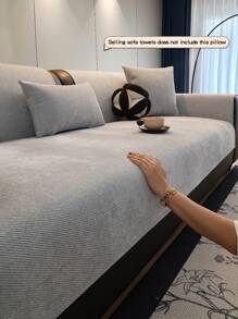 1 bucată husă de pernă de canapea din chenille, stil simplu de lux, potrivită pentru toate anotimpurile, acceptă animalele de companie și lavabilă, moale și confortabilă, anti-alunecare, excelentă pentru protecția canapelei