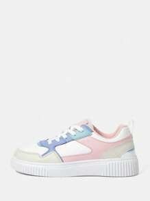 Sapatos esportivos clássicos da moda multicoloridos, tênis de skate universitário estilosos e casuais, unissex para crianças