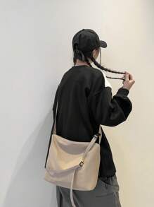 Sling Bag Square Bag Casual Daypack Water Repellent Lightweight Portable Summer Bag Motorbike Stuff For Outdoor Nylon Minimalist Casual Solid Color Personalised Gifts