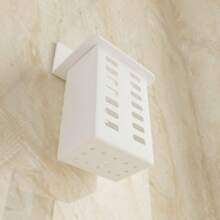 1 件免钻孔壁挂式浴室收纳架 - 节省空间的储物架，适用于小物品和工具，黑色/白色，适用于马桶、淋浴、水槽、淋浴架