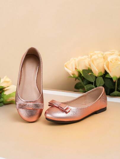 Fashion Versatile Kids Flat Shoes, New Girls Bowknot Casual Shoes