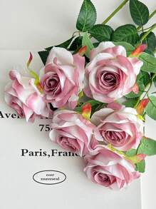 1 pieza / 3 piezas / 5 piezas Rosas artificiales - Flor artificial para el Día de la Madre, Día de San Valentín, decoración familiar, boda, festival con flores falsas