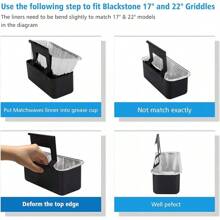 40 Pack Blackstone Grease Cup Liners, Grease Catcher Liner, Aluminum Foil Drip Pan For 28 And 36 Inch Blackstone Griddle - 40 包 - 查看 6