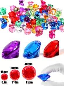 paquete mixto de 1/10/20/30/50/100 piezas de joyas de tesoro pirata con diamantes brillantes, grandes gemas de acrílico falsas, gemas de plástico multicolor para llenar jarrones, decoración de mesa para fiestas de cumpleaños, fiestas de piratas, juguetes para la piscina