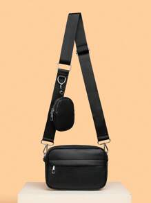 Bolsa de ombro diagonal masculina, duas peças, mini bolsa de ombro pequena, carteira para moedas, bolsa transversal masculina, bolsa quadrada, mini com porta-moedas, à prova d'água com alça ajustável, itens essenciais para viagem, bolsa de verão, mini bolsa, itens essenciais para estudantes, bolsa lateral masculina