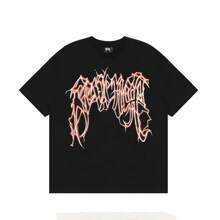 2024 Fashion Dark High Street Y Revenge Thunder Lightning Logo Lightning Short Sved T-Shirt For Men Graphic T Shirts - màu đen - Xem 1