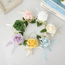 1 件婚礼胸花道具，适用于婚礼摄影礼物生日毕业生日装饰派对装饰单身派对夏季海滩返校学校用品房间装饰