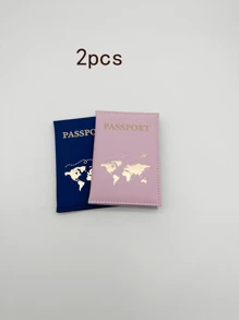 1/2pcs Travel Passport Holder Travel Document Storage Set Creative Passport Holder And Ticket Clip, Fashionable Passport Cover For Protecting During Holiday Travels For Travel Storage Bag,Makeup Bag,Cosmetic Bag,Vacation Organizer,Large Capacity Makeup Organizer Makeup Case, For Lipstick, Brush, Skincare, Mobile Phone, Coin, Small Items, For Home,Gift,Vacation And Festival Halloween Christmas Multifunctional Use,Boho Vibes