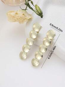 2 Pcs Metal Mini Circle Patchwork Straight Clip, Elegant & Cute Decorative Hair Clip, Bohemia Style Zinc Alloy