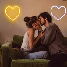 1 tấm biển hiệu đèn neon tình yêu, đèn neon hình trái tim tình yêu XOXO Rose, dùng pin hoặc USB, trang trí để bàn hoặc treo tường, kích thước 13,5 x 5,11 inch (34,5 x 13 cm) - trắng - Xem 44