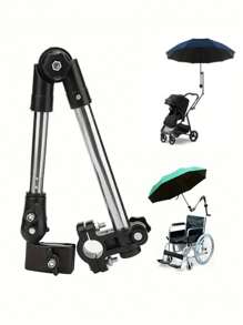 1pc Adjustable Umbrella Holder Bracket, 360° Rotatable Outdoor Sunshade Stand For Bicycle, Wheelchair, Foldable Canopy Support