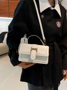 Women's New Stone Texture Fashion Crossbody Bag Retro Hand-Held Small Square Bag, Spring/Summer - White - View 5