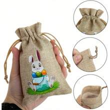 24pcs Easter Bunny Rope Gift Bags, Twine Party Favor Bags For Easter Egg Decoration And Gift Wrapping Supplies, For Mother's Day, Bridesmaid Gifts, Graduation Gifts, Birthday Gifts, Wedding Gifts