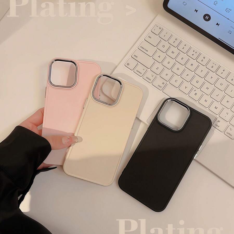 Funda protectora a prueba de golpes de unicolor mate opaco con marco chapado, cobertura total, anti-caída, resistente al agua y a los arañazos, compatible con iPhone 16PROMAX/15PLUS/15PRO/15/14PROMAX/14PLUS/14PRO/14/13PROMAX/13PRO/13/12PROMAX/12PRO/12 11PROMAX/11PRO/11/XSMAX/XR/XS/7/8PLUS, regalo de aniversario de primavera