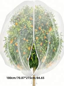 1pc Large Garden Net Bag Plant Clip With Zipper And Drawstring & Protective Equipment-Insect And Bird Prevention, Suitable For Fruit Trees, Vegetables, Shrubs And Flowers To Prevent Insects. - White - View 12