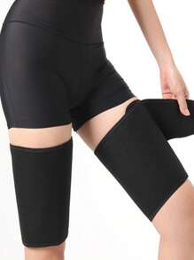 2 件装女士户外跑步骑行腿套、桑拿大腿吸汗带、可调节腿部塑身瘦身训练腿部护具、运动腿部保护器