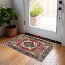 Vintage Floral Pattern Crystal Velvet Doorway Mat, 700G/SQM, 5MM Thickness, Suitable For Bedroom, Living Room, Kitchen, Study, Bathroom