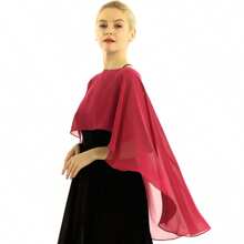1 xale de chiffon oval feminino, adequado para vestidos de noite, sessões de fotos, cerimônias, apresentações de palco, maquiagem, bailes, mestre de cerimônias, proteção solar, capas de férias