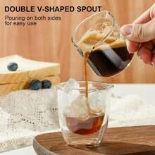 1 件带手柄的浓缩咖啡杯、带双刻度的双嘴玻璃量杯、带 V 形嘴的浓缩咖啡酒杯、透明玻璃牛奶起泡壶、浓缩咖啡配件、牛奶杯 2.5 盎司 返校 - 彩色 - 查看 4