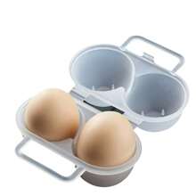 1 pieza / 3 piezas Caja portátil de huevos de 2 celdas de PP, caja de almacenamiento de huevos a prueba de golpes, adecuada para uso seguro al aire libre