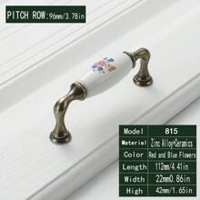 1 件陶瓷 + 锌合金橱柜门抽屉拉手，复古欧式风格多种设计抽屉拉手，适用于儿童房、厨柜、衣柜、柜门、梳妆台、美式家具