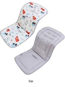 1 件舒适婴儿推车座椅垫，可翻转高脚椅垫