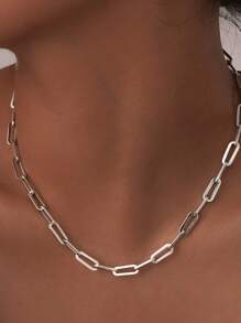 1 pieza Collar con pasador de moda, estilo de cadena hip-hop adecuado para uso diario para mujer