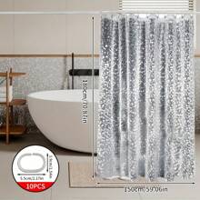 3D Transparent Pebble Pattern Decorative Waterproof Bathroom Shower Curtain Set, High-End Thick Shower Curtain, Bathroom Divider Curtain - 3D Pebbles - View 7