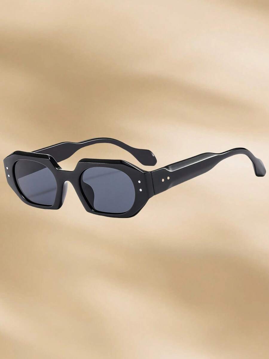 1 件男士时尚眼镜 2025 新款夏季水钻不对称街拍复古适合户外旅行、舞台表演、派对 - 彩色 - 查看 1